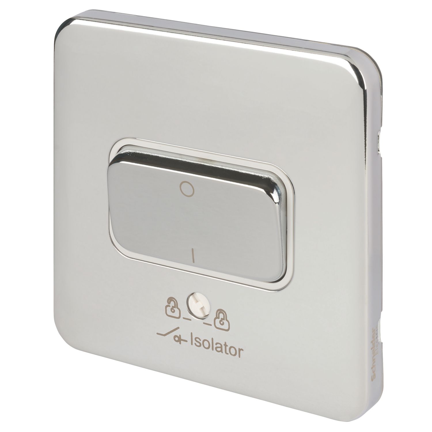 Schneider Electric Lisse Deco 10A 1-Gang 3-Pole Fan Isolator Switch Polished Chrome with White Inserts (797FF)