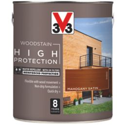 V33  High-Protection Exterior Woodstain Satin Mahogany 2.5Ltr
