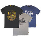 Stanley Benton Short Sleeve T-Shirts 1 x Black, 1 x Blue & 1 x Grey X Large 49" Chest 3 Piece Set