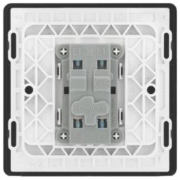 British General Evolve 20A 16AX 1-Gang Intermediate Light Switch Satin Brass with Black Inserts