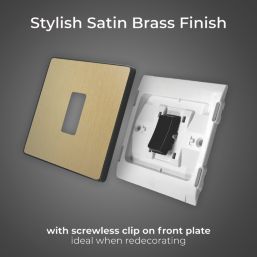 British General Evolve 20A 16AX 1-Gang Intermediate Light Switch Satin Brass with Black Inserts