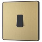 British General Evolve 20A 16AX 1-Gang Intermediate Light Switch Satin Brass with Black Inserts