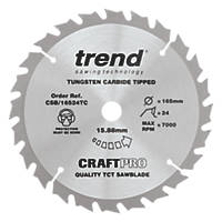 Trend CraftPo CSB/16524TC Wood Thin Kerf Circular Saw Blade 165 x 15.88mm 24T