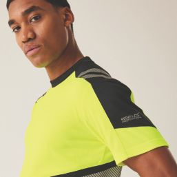 Regatta Hi-Vis XPro Short Sleeve T-Shirt Black/Yellow X Large 44" Chest