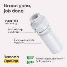 Flomasta  Polybutylene, PEX & Copper Push-Fit Reducing Coupler 25mm x 15mm