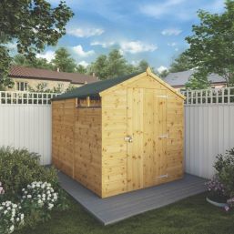 Mercia Security 6' x 7' 6" (Nominal) Apex Shiplap T&G Timber Shed