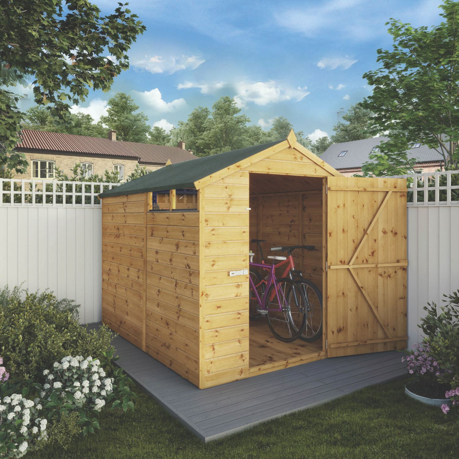 Mercia Security 6' x 7' 6" (Nominal) Apex Shiplap T&G Timber Shed (797YL)