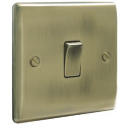British General Nexus Metal 10AX 1-Gang 2-Way Light Switch  Antique Brass