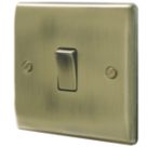 British General Nexus Metal 10AX 1-Gang 2-Way Light Switch  Antique Brass