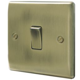 British General Nexus Metal 10AX 1-Gang 2-Way Light Switch  Antique Brass