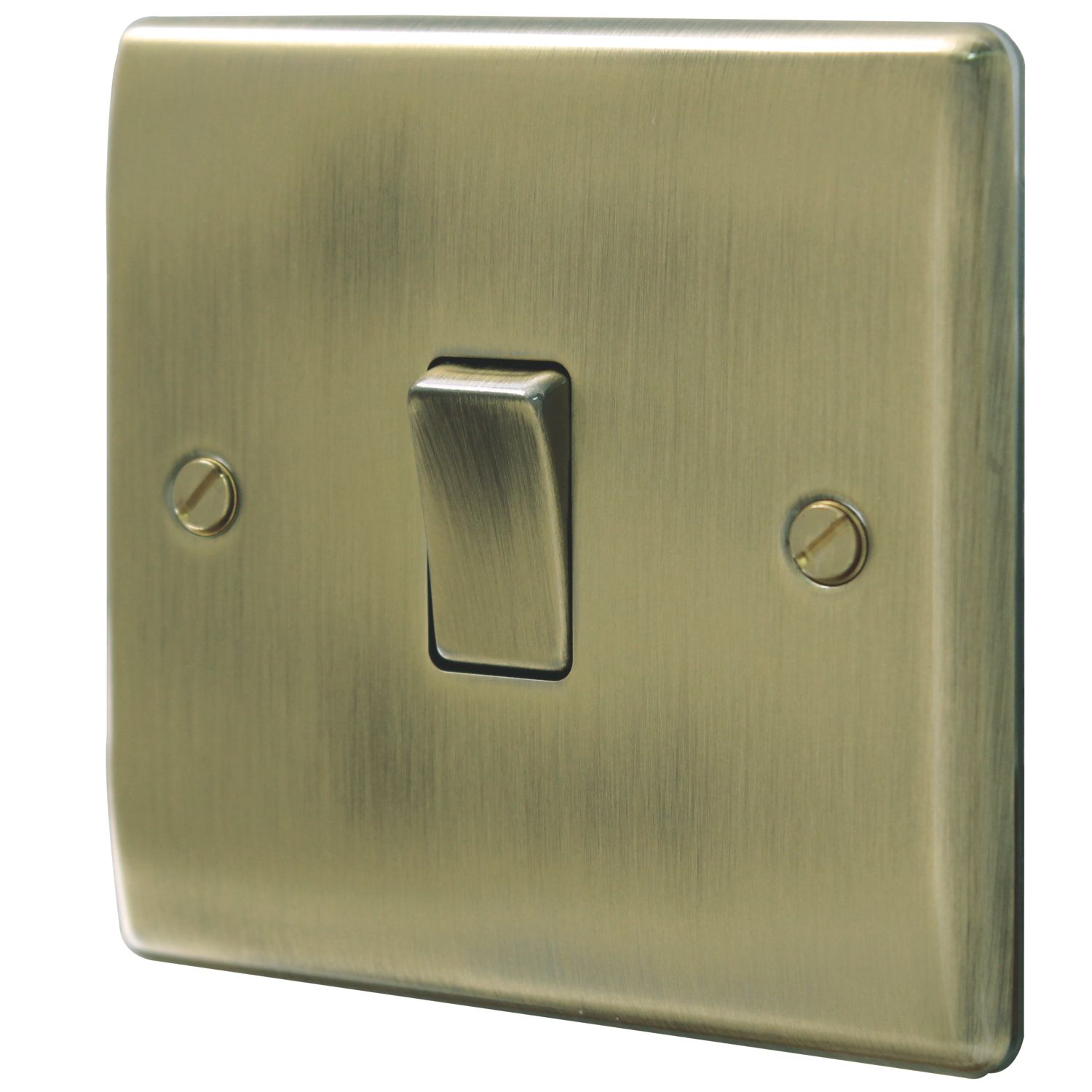 British General Nexus Metal 10AX 1-Gang 2-Way Light Switch Antique Brass (79804)