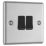 LAP  10AX 2-Gang 2-Way Light Switch  Brushed Stainless Steel with Black Inserts