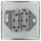 LAP  10AX 2-Gang 2-Way Light Switch  Brushed Stainless Steel with Black Inserts