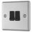 LAP  10AX 2-Gang 2-Way Light Switch  Brushed Stainless Steel with Black Inserts