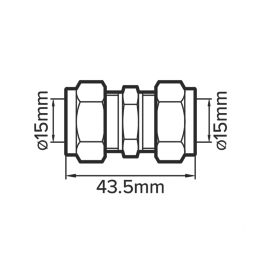 Flomasta  Brass Compression Equal Coupler 15mm