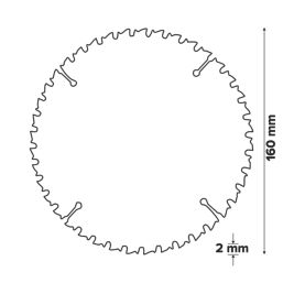 Erbauer  Multi-Material Circular Saw Blade 160mm x 20mm 40T