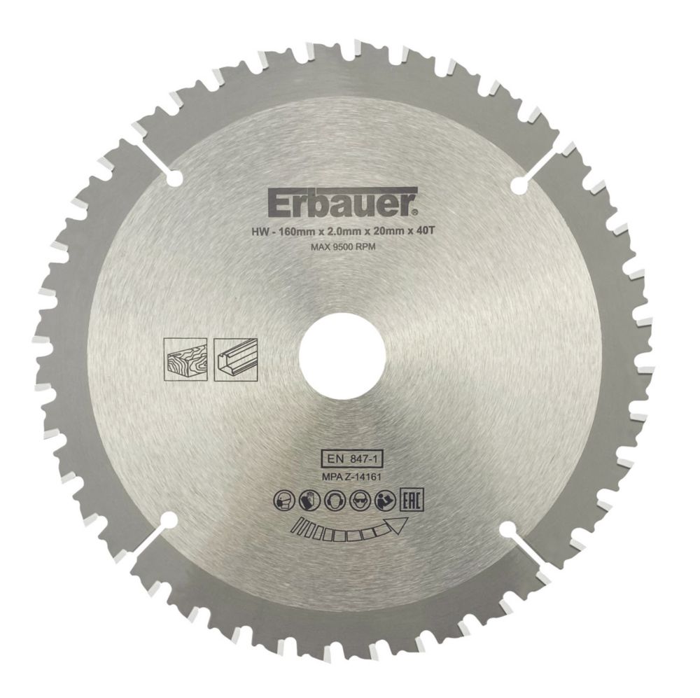 Erbauer MultiMaterial Circular Saw Blade 160mm x 20mm 40T Screwfix