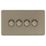 Knightsbridge Screwless 4-Gang 2-Way LED Dimmer Switch  Antique Brass