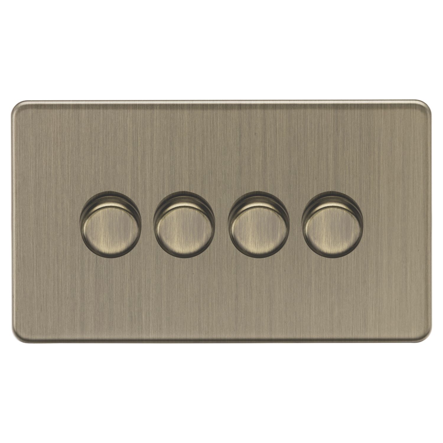 Knightsbridge Screwless 4-Gang 2-Way LED Dimmer Switch Antique Brass (798CR)