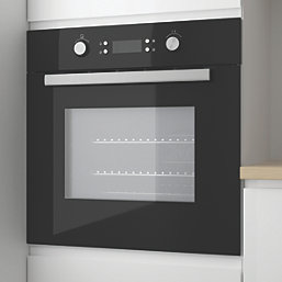 Cooke & Lewis  Built-In Pyrolytic Multifunction Oven Black 595mm x 595mm