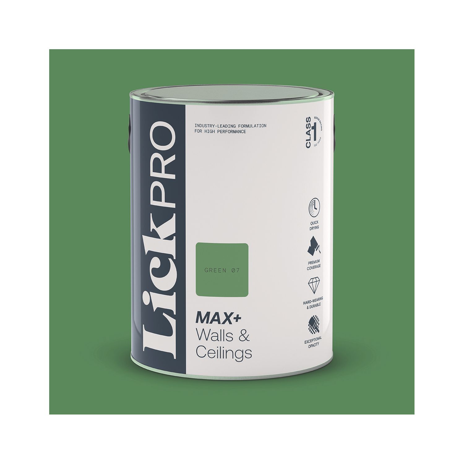 LickPro Max+ 5Ltr Green 07 Eggshell Emulsion Paint (798JY)