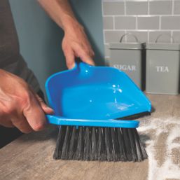 Hillbrush Dustpan & Soft Banister Brush Set Blue 12 Pack