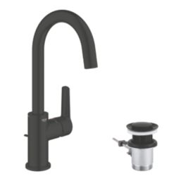 Grohe Start Matt Black 311mm Tall Lever Mono Basin Mixer Tap  With Pop-Up Waste