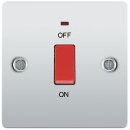 LAP  45A 1-Gang DP Cooker Switch Polished Chrome with LED