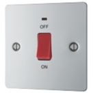 LAP  45A 1-Gang DP Cooker Switch Polished Chrome with LED