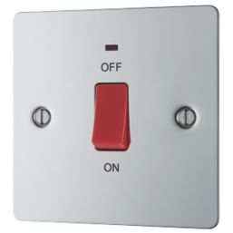 LAP  45A 1-Gang DP Cooker Switch Polished Chrome with LED