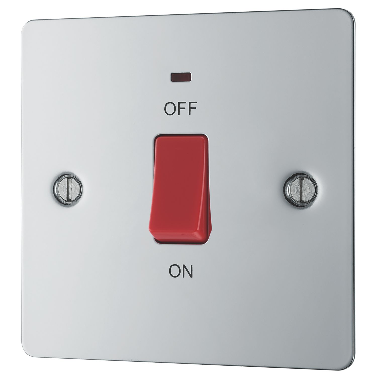 LAP 45A 1-Gang DP Cooker Switch Polished Chrome with LED (7996P)