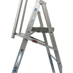 Zarges Aluminium 2.6m 6 Step Platform Step Ladder With Handrail