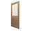 1-Clear Light Unfinished Oak Wooden 1-Panel Cottage Internal Door 1981mm x 838mm