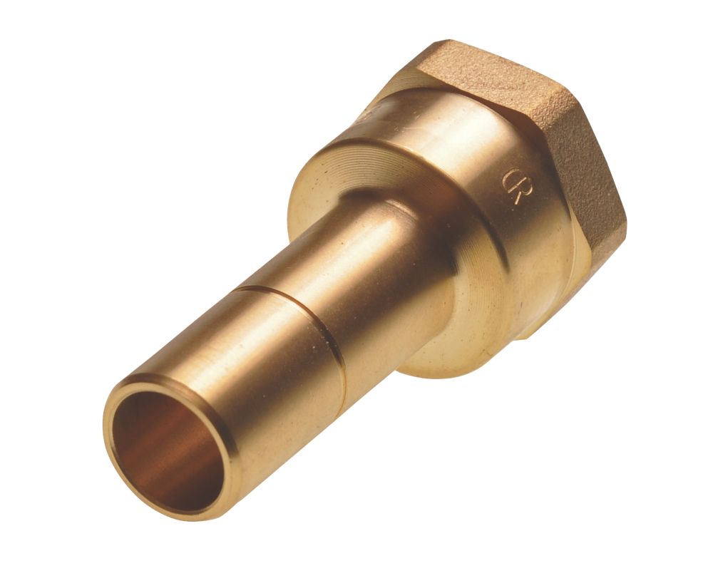 Hep2O  Brass Push-Fit Adapting Female Coupler 15mm x 1/2"