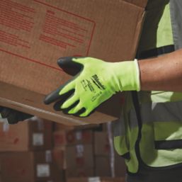 Milwaukee Hi-Vis Cut Level 1/A Gloves Fluorescent Yellow Large