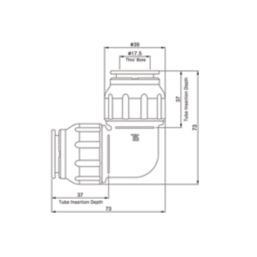 Flomasta  Plastic Push-Fit Equal 90° Elbow 22mm