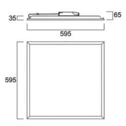 Sylvania Quantum Square 595mm x 595mm LED Panel Light White 26W 4700lm
