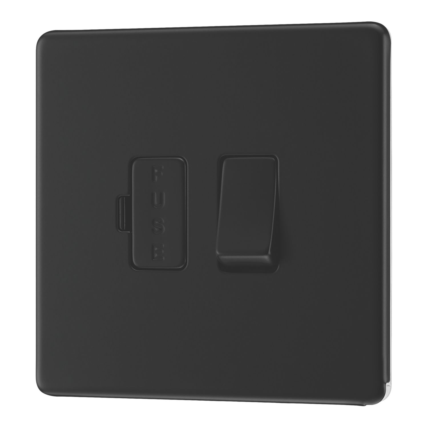 LAP 13A Switched Fused Spur Matt Black with Colour-Matched Inserts (799PN)