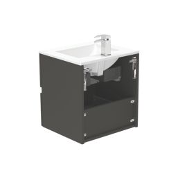 Newland  Double Drawer Wall-Mounted Vanity Unit with Basin Matt Midnight Mist 500mm x 450mm x 540mm