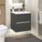 Newland  Double Drawer Wall-Mounted Vanity Unit with Basin Matt Midnight Mist 500mm x 450mm x 540mm
