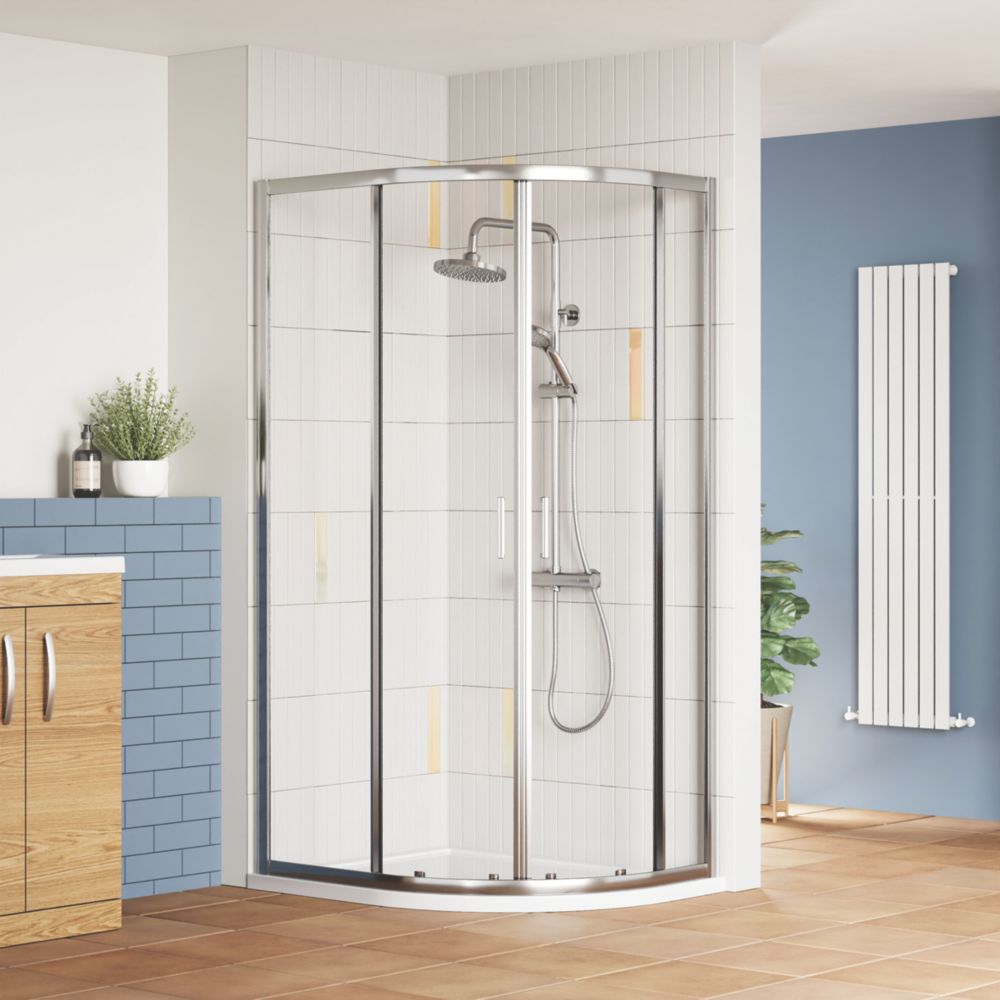 ETAL Framed Offset Quadrant Shower Enclosure & Tray RH Chrome 1180mm x