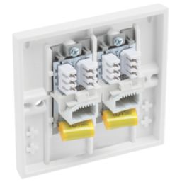 British General 900 Series 2-Gang Master Telephone Socket White