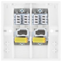 British General 900 Series 2-Gang Master Telephone Socket White