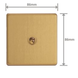 Varilight  10A 1-Gang 2-Way Light Switch  Brushed Brass with Colour-Matched Inserts