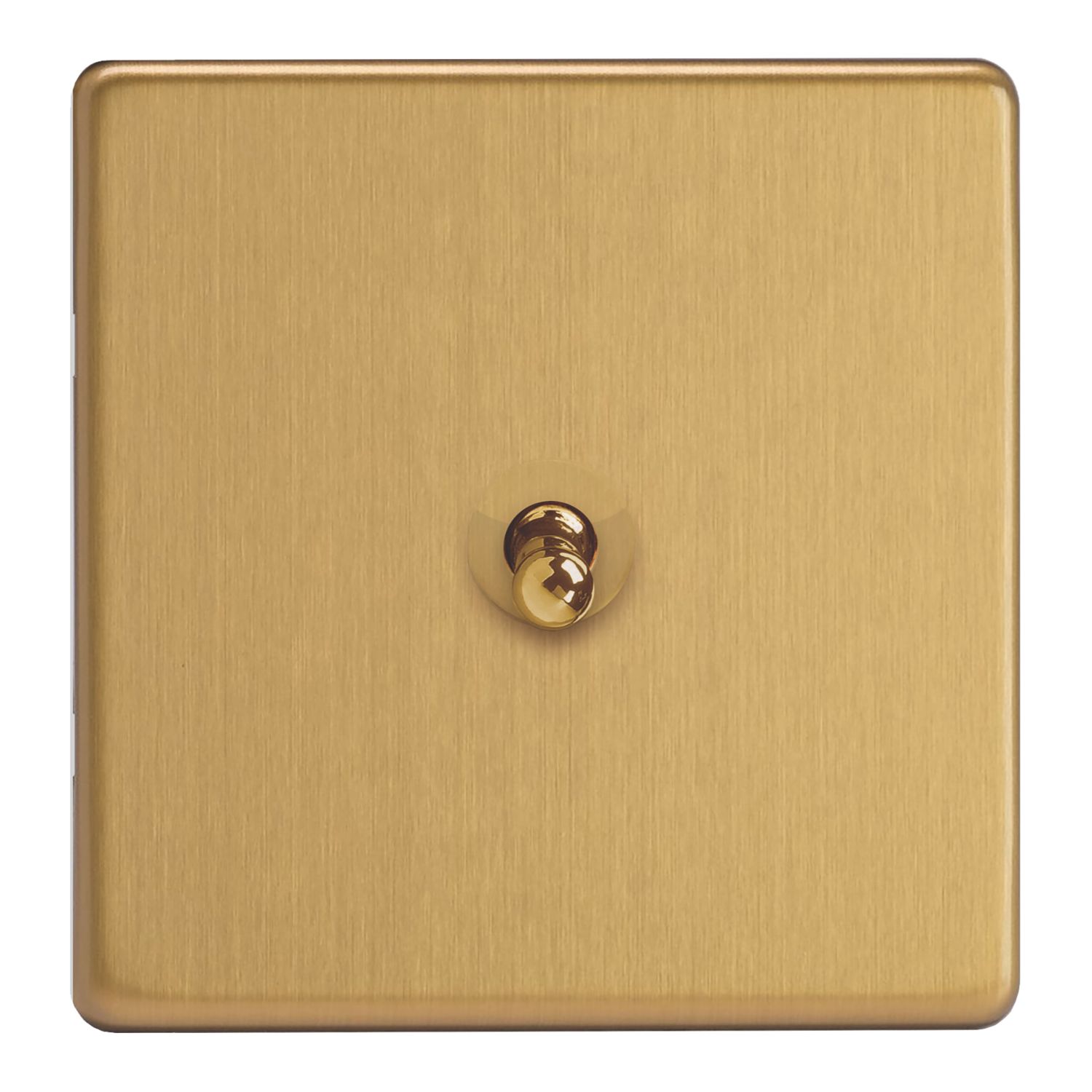 Varilight 10A 1-Gang 2-Way Light Switch Brushed Brass with Colour-Matched Inserts (799YT)