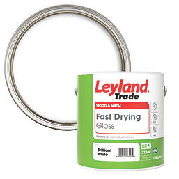 Leyland Trade  Gloss Brilliant White Trim Fast-Drying Paint 2.5Ltr