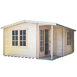 Shire Twyford 16' 6" x 14' (Nominal) Reverse Apex Timber Log Cabin