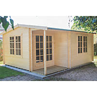 Shire Twyford 16' 6" x 13' 6" (Nominal) Reverse Apex Timber Log Cabin