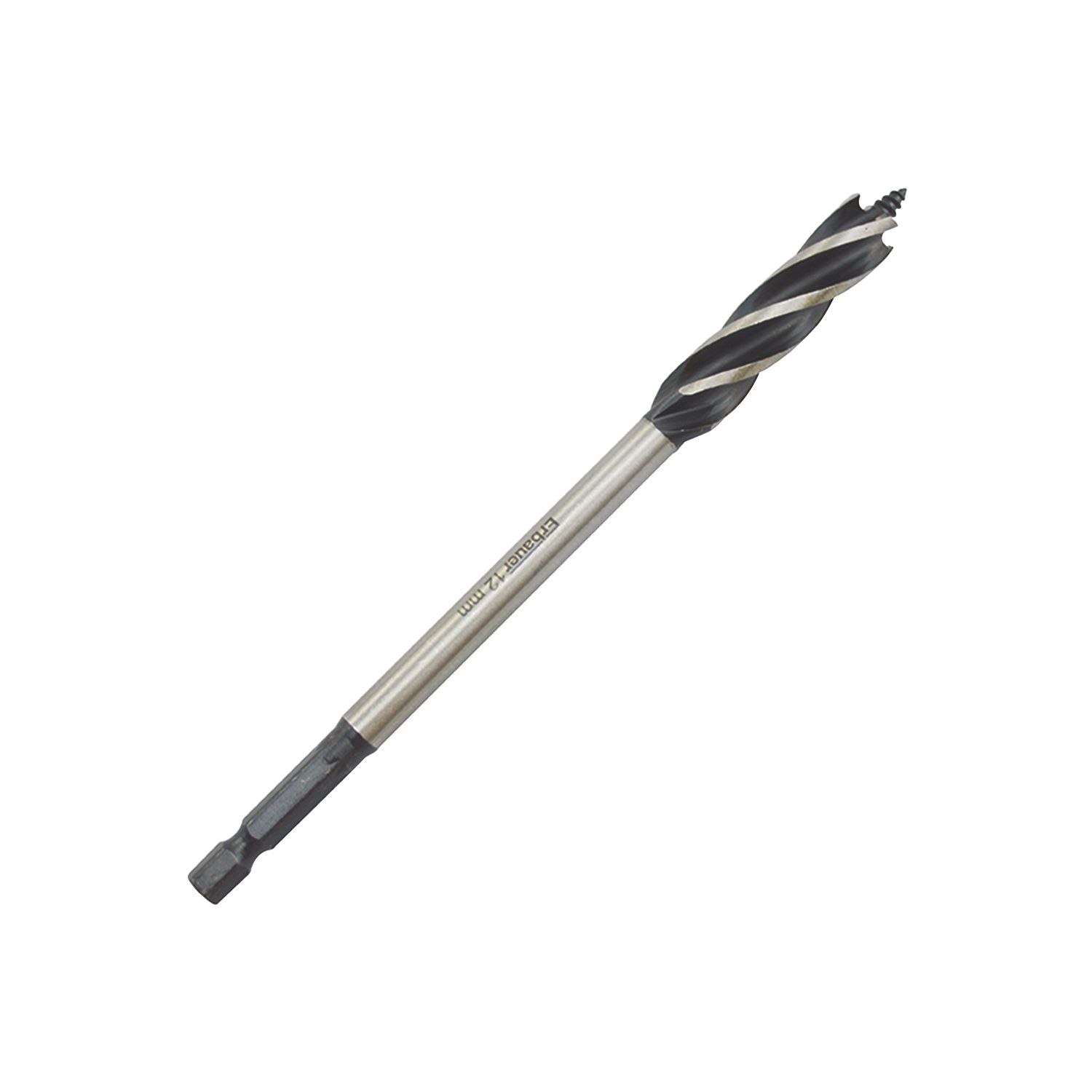 Erbauer Hex Shank 4-Flute Auger Wood Drill Bit 12mm x 165mm (8008V)