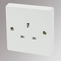 Crabtree Capital 13A 1-Gang Unswitched Plug Socket White